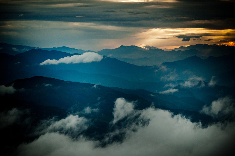 Sunset Himalayas Mountain Nepal Panaramic view #1 Photograph by Raimond Klavins