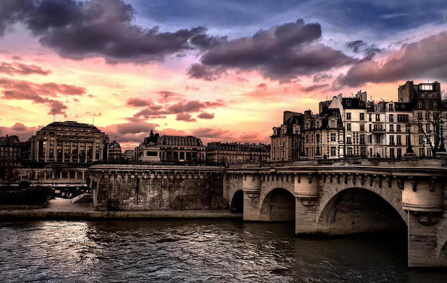 Paris Photograph - Sunset in Paris #1 by Radoslav Nedelchev