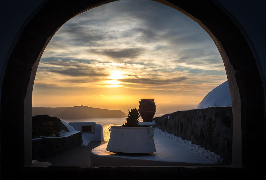 Sunset Photograph - Sunset in Santorini #1 by Panagiotis Assonitis