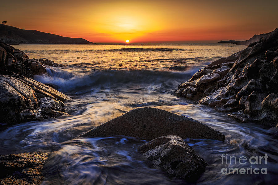 Sunset on Chanteiro Beach Galicia Spain #1 Photograph by Pablo Avanzini