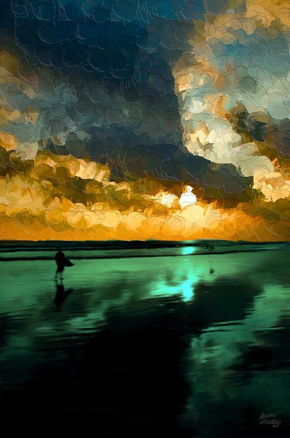 Sunset on the Beach #1 Painting by Bruce Nutting