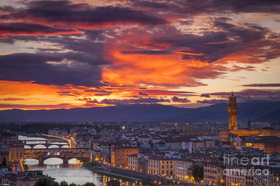 Sunset over Florence #1 Photograph by Brian Jannsen