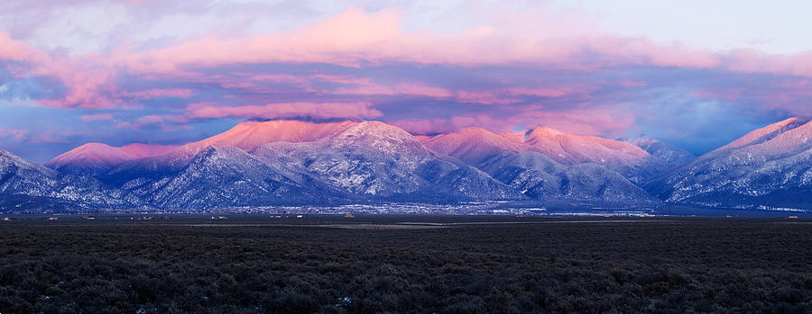 Nature Photograph - Sunset Over Mountain Range, Sangre De #1 by Panoramic Images