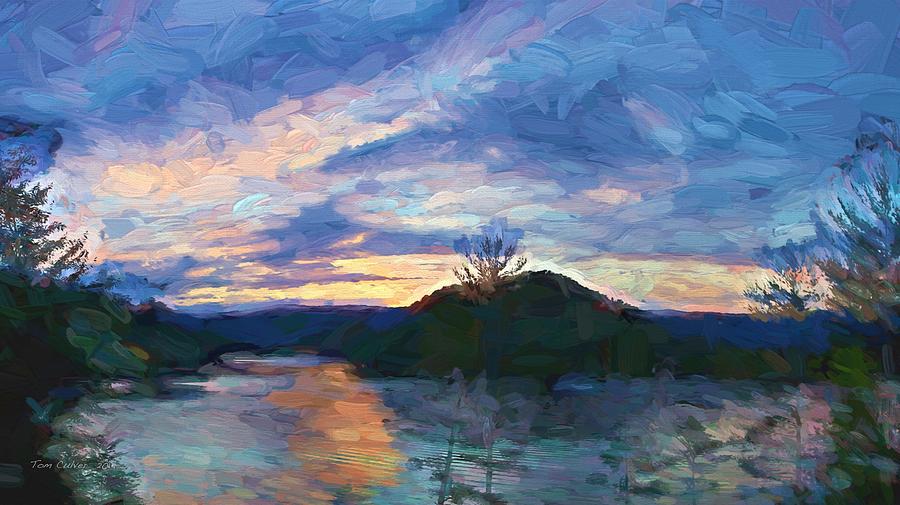 Mountain Photograph - Sunset Pano - Watauga Lake #1 by Tom Culver
