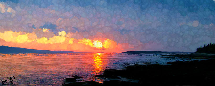 Sunset Panorama #1 Painting by Bruce Nutting