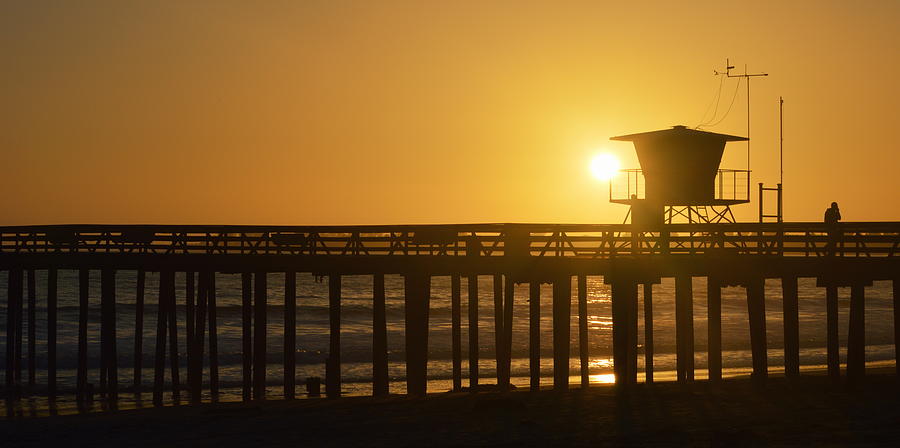 Sunset Photograph - Sunset on the Pier by AJ  Schibig