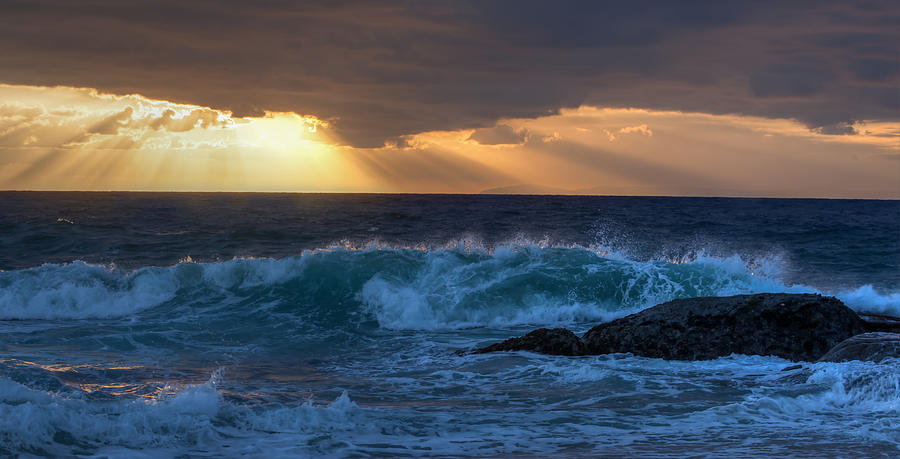 Sunset Waves #1 Photograph by Cliff Wassmann