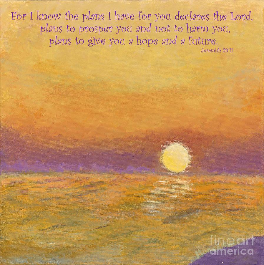 Sunset With Scripture #1 Painting by Mona Elliott - Pixels