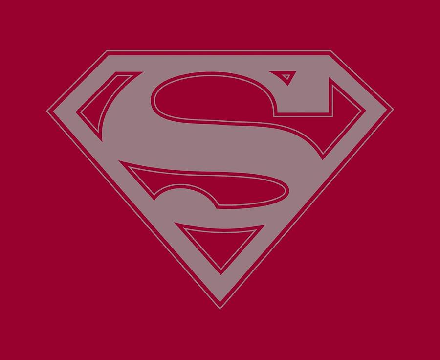 Man Of Steel Digital Art - Superman - Crimson And Gray Shield #1 by Brand A