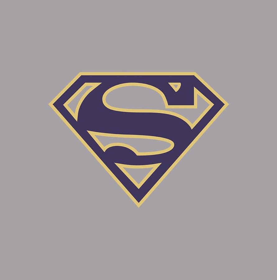 Man Of Steel Digital Art - Superman - Navy And Gold Shield #1 by Brand A