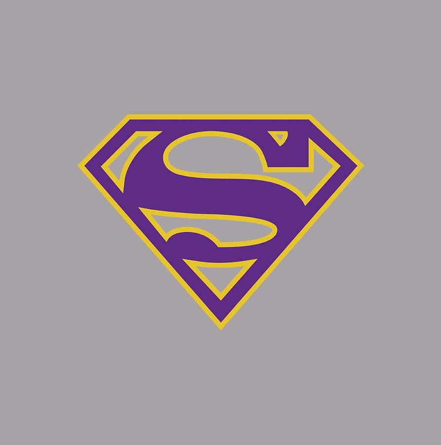 Man Of Steel Digital Art - Superman - Purple And Gold Shield #1 by Brand A