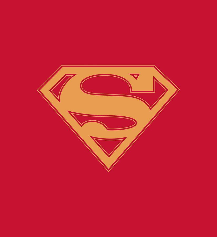 Man Of Steel Digital Art - Superman - Red And Gold Shield #1 by Brand A
