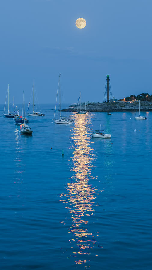 Supermoon at Marblehead MA #2 Photograph by Jean-Pierre Ducondi