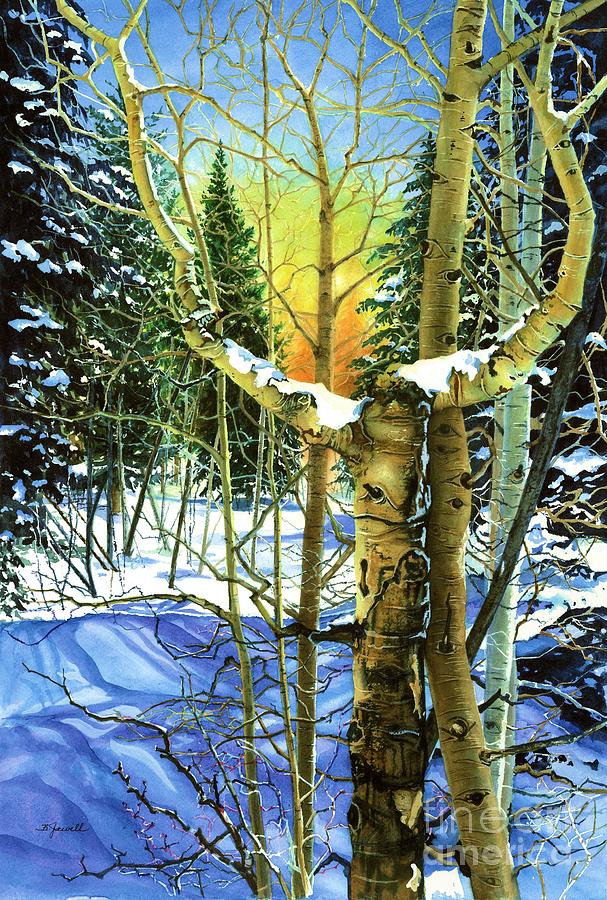 Watercolor Trees Painting - Supplication-Psalm 28 Verse 2 by Barbara Jewell