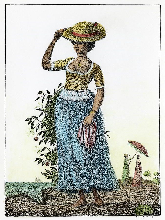 Surinam Female Slave, 1796 Drawing by Granger