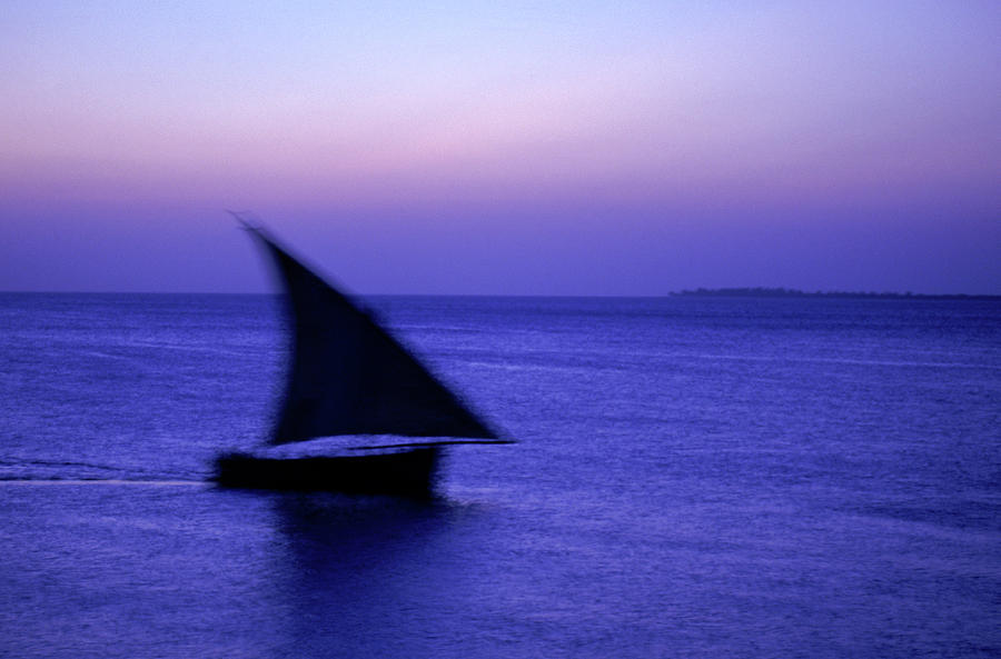 Sunset Photograph - Swahili Lateen Sailed Dhow Sailing #1 by Robert Caputo
