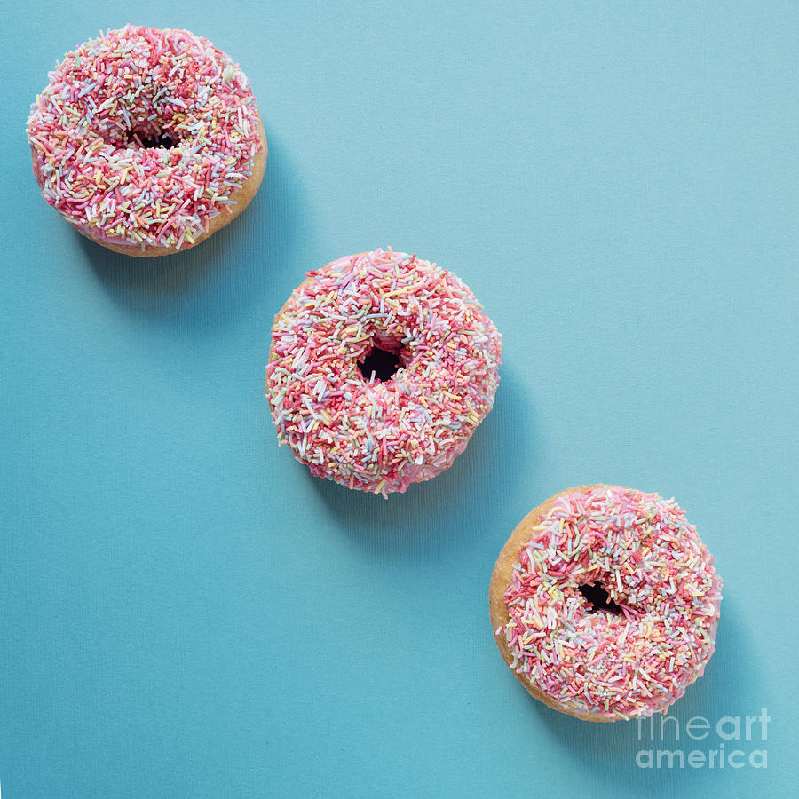 Donut Photograph - Sweet Iced Donut With Sprinkles #1 by Gillian Vann