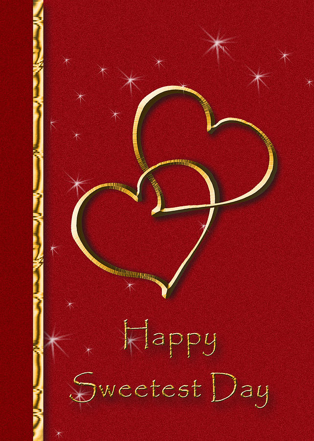 Candy Digital Art - Sweetest Day Gold Heart #1 by Jeanette K