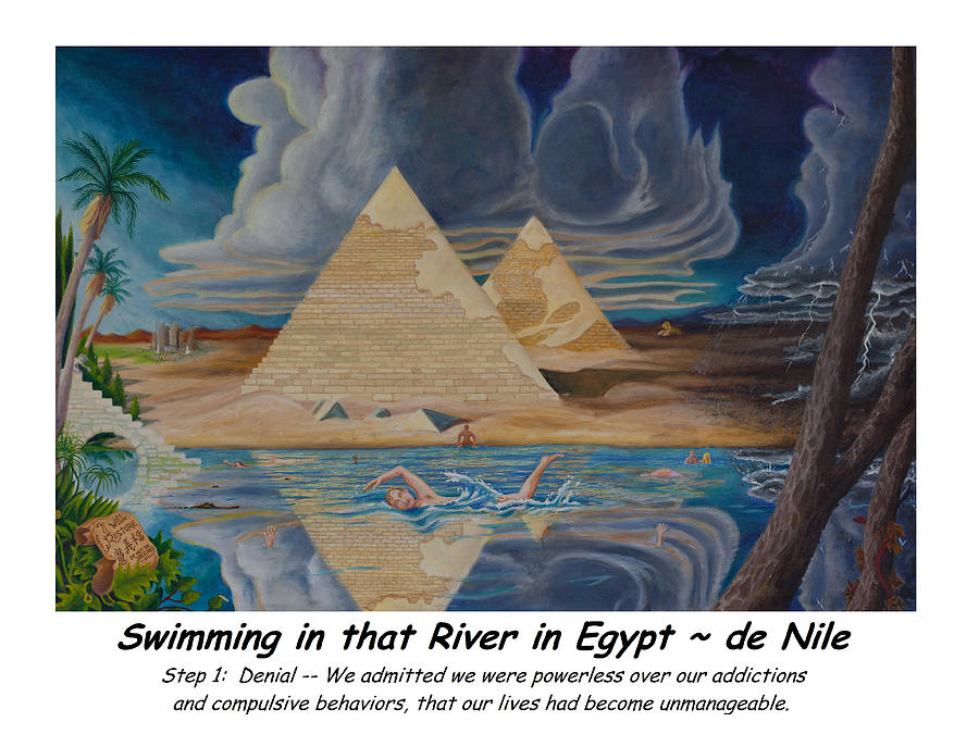 Swimming in that River in Egypt #1 Painting by Matt Konar