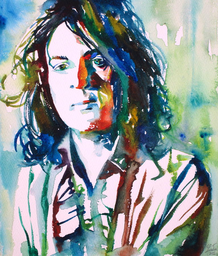 Pink Floyd Painting - SYD BARRETT - watercolor portrait.1 #1 by Fabrizio Cassetta