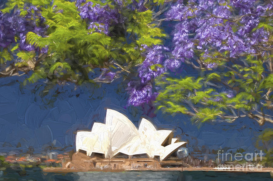 Sydney Opera House with jacaranda #2 Photograph by Sheila Smart Fine Art Photography