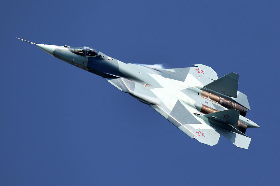 T-50 Pak-fa 051 Blue Fifth Generation Photograph by Artyom Anikeev ...