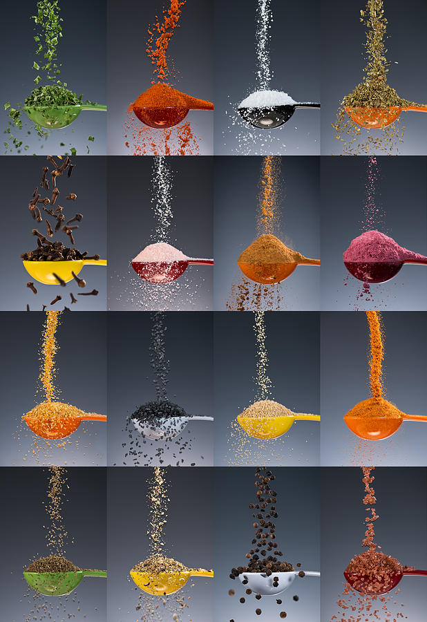 Spoon Still Life Photograph - 1 Tablespoon Flavor Collage by Steve Gadomski