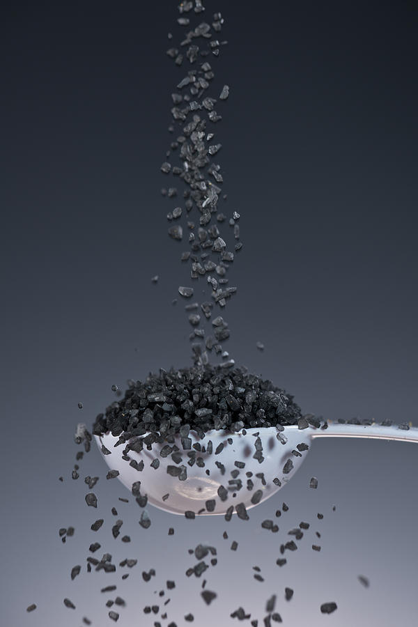Spoon Still Life Photograph - 1 Tablespoon Lava Salt by Steve Gadomski