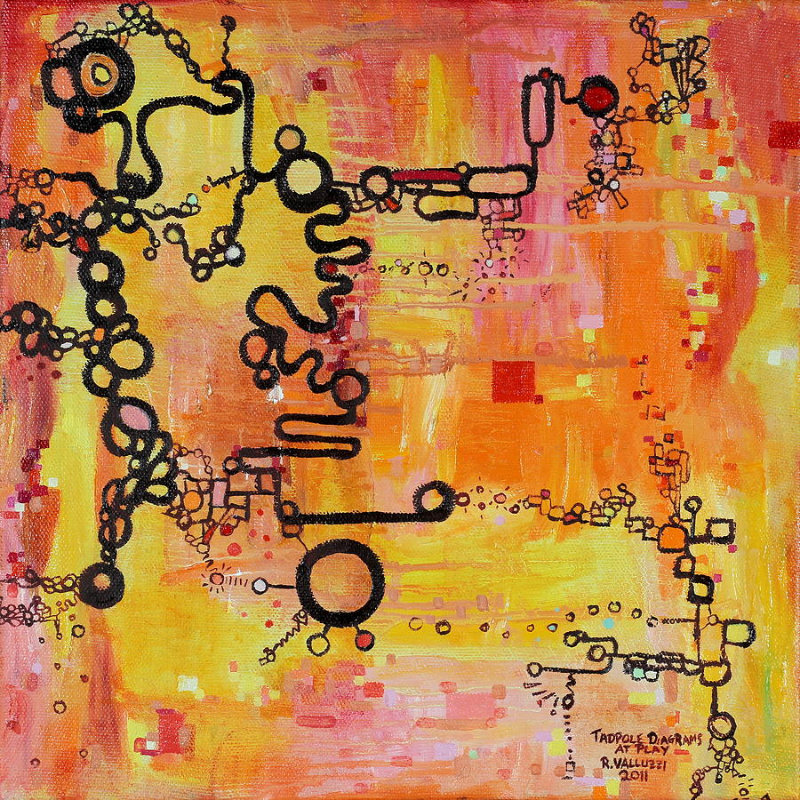 Tadpole Painting - Tadpole Diagrams At Play by Regina Valluzzi Tadpole Painting - Tadpole Diagrams At Play by Regina Valluzzi