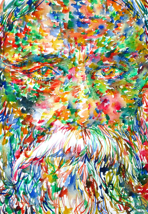Tagore Watercolor Portrait Painting By Fabrizio Cassetta Also check out the other painting. tagore watercolor portrait by fabrizio cassetta
