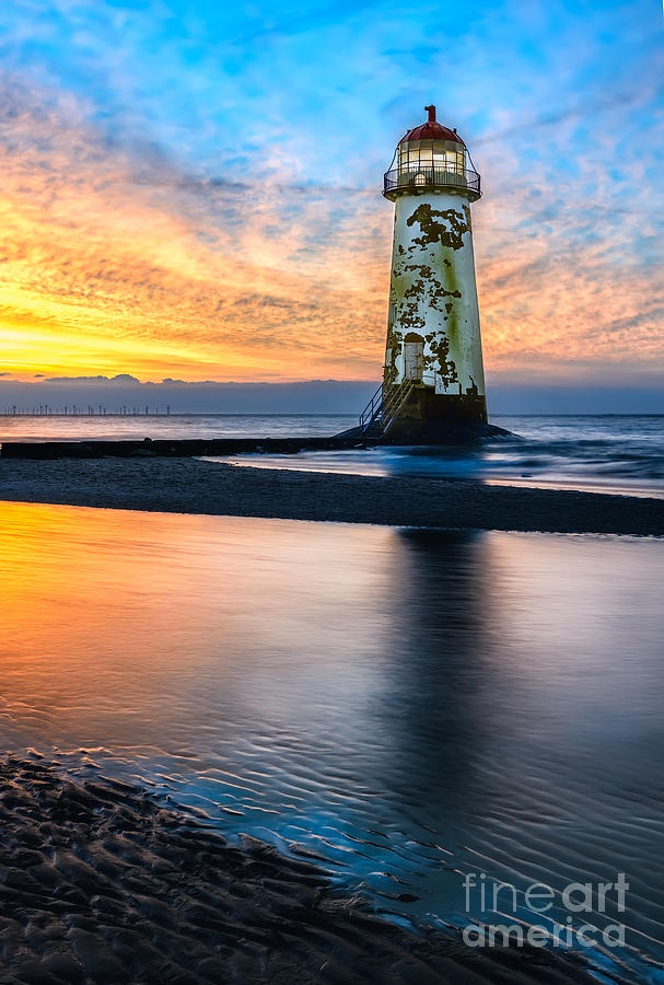 Talacre Lighthouse Sunset #2 Photograph by Adrian Evans