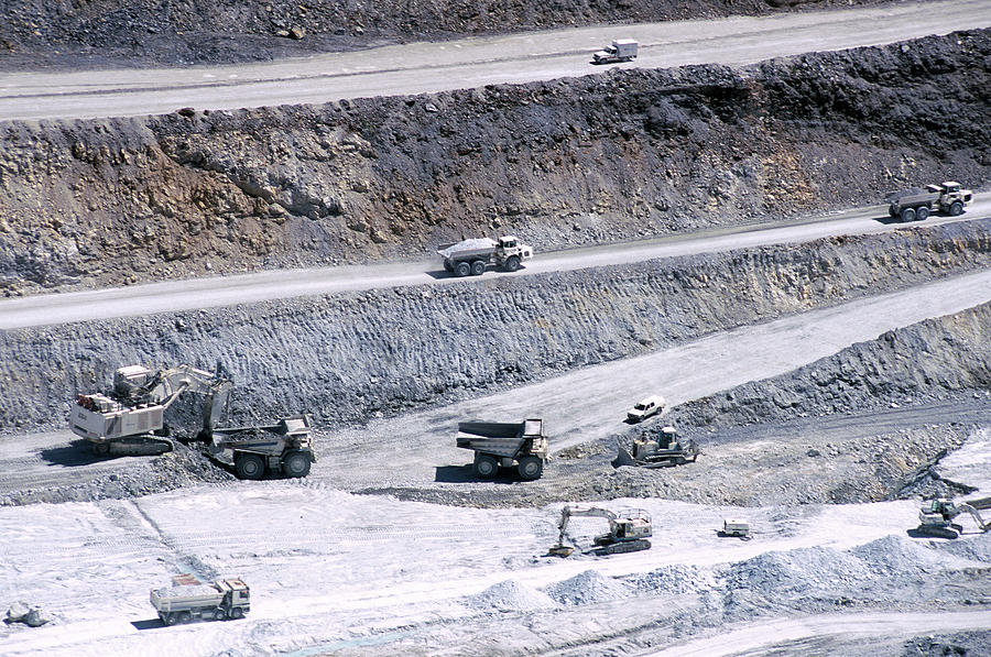 Talc Quarry Trucks #1 Photograph by Philippe Psaila/science Photo Library