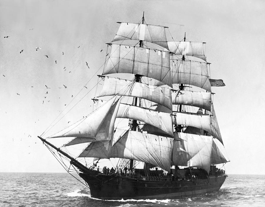 Tall Sailing Ship #1 Photograph by Underwood Archives