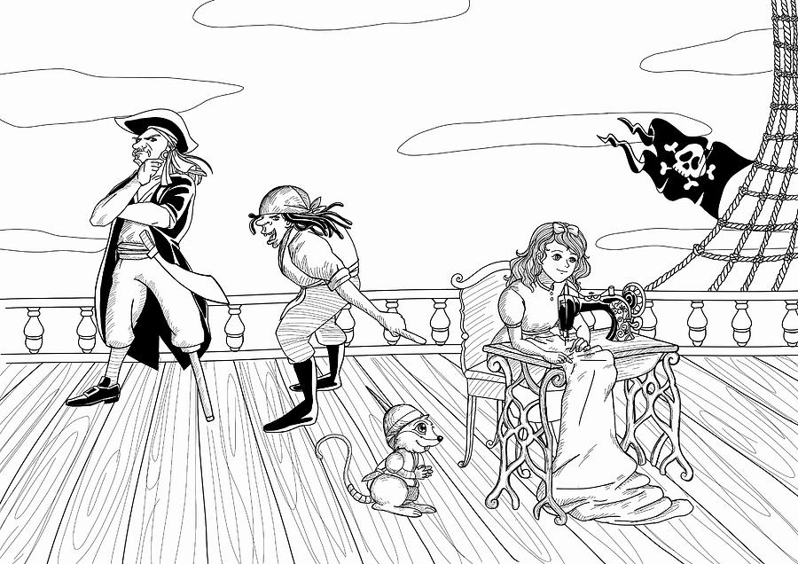 Tammy and the Pirates #1 Drawing by Reynold Jay
