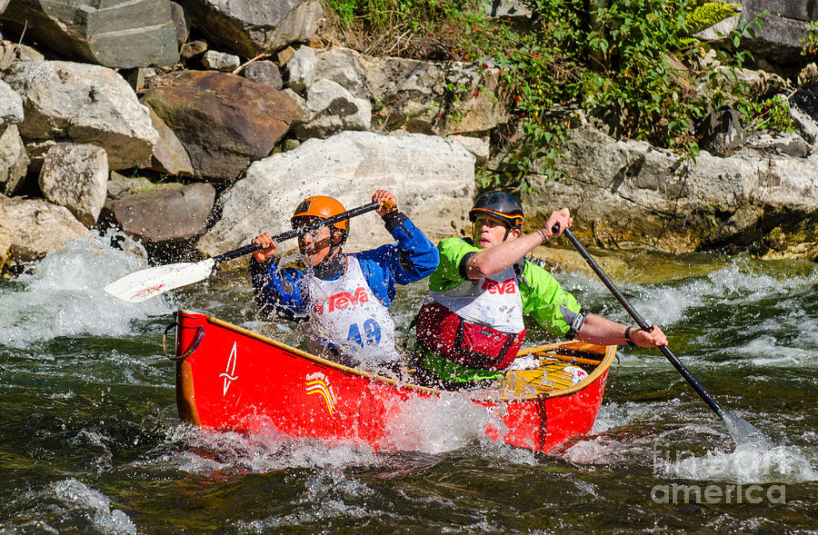 Tandem whitewater canoe #1 Photograph by Les Palenik