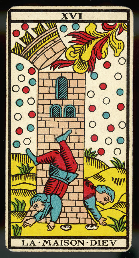 Tarot Card 16 - Maison (the Drawing by Mary Picture Library -