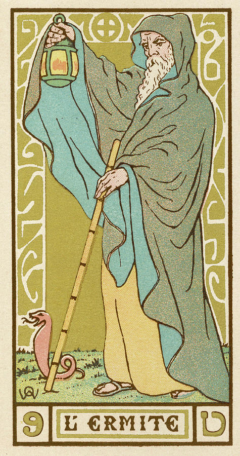 Tarot Card 9 - L'Ermite (The Hermit) Drawing By Mary Evans Picture ...