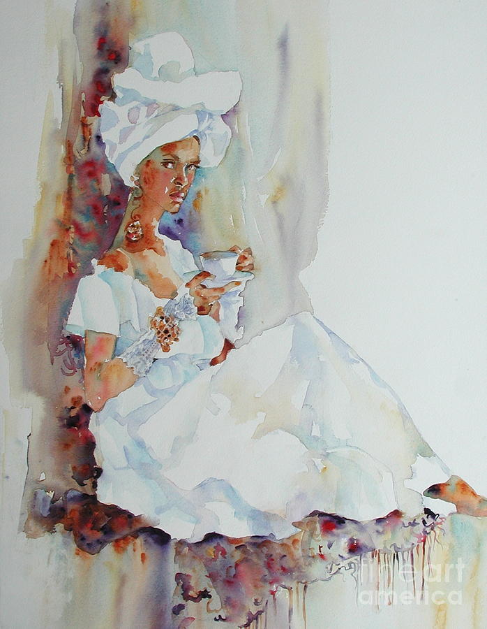 Tea and Turban #2 Painting by Sherri Crabtree