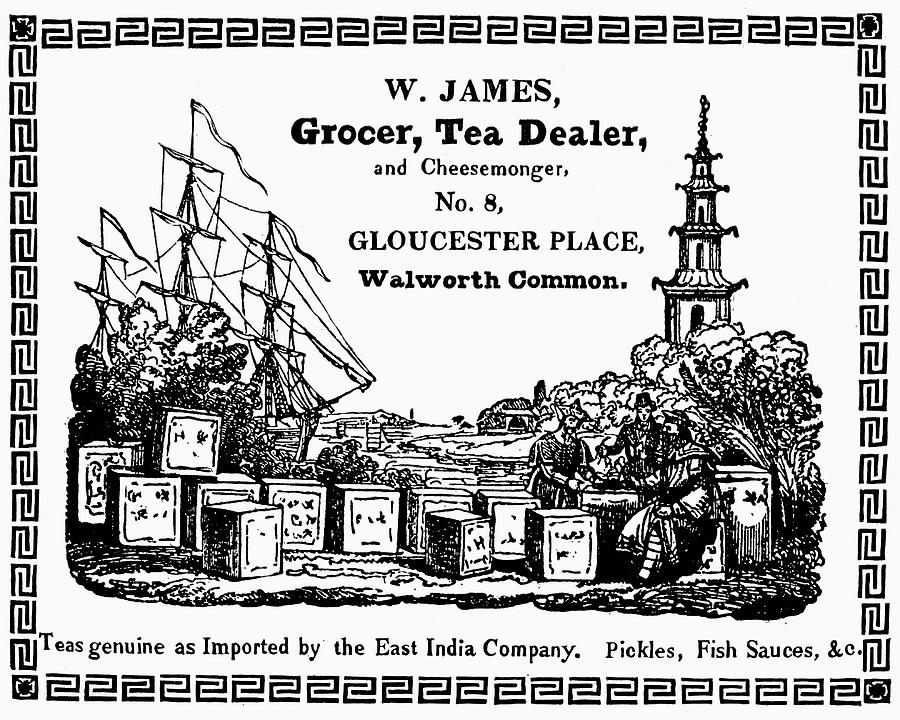 Tea Dealers Label, 1820 #1 Painting by Granger