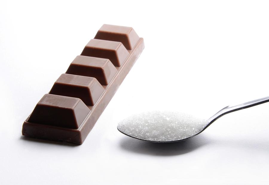 Teaspoon Of Sugar With Bar Of Chocolate #1 Photograph by Cordelia Molloy