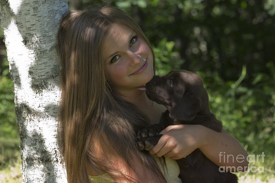 Teenage Girl Holding Labrador Retriever Photograph By Linda Freshwaters Arndt Fine Art America