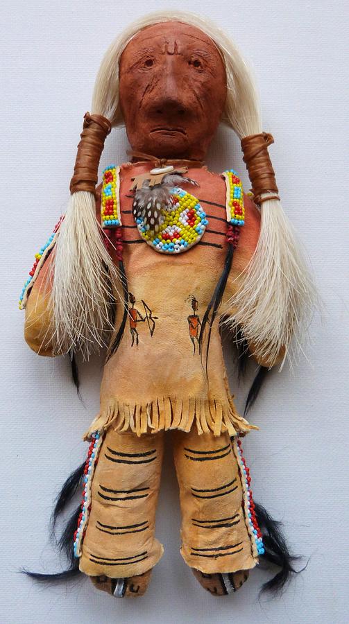 Native American Doll Mixed Media - Ten Bears Doll by Lucy Deane Native American Doll Mixed Media - Ten Bears Doll by Lucy Deane