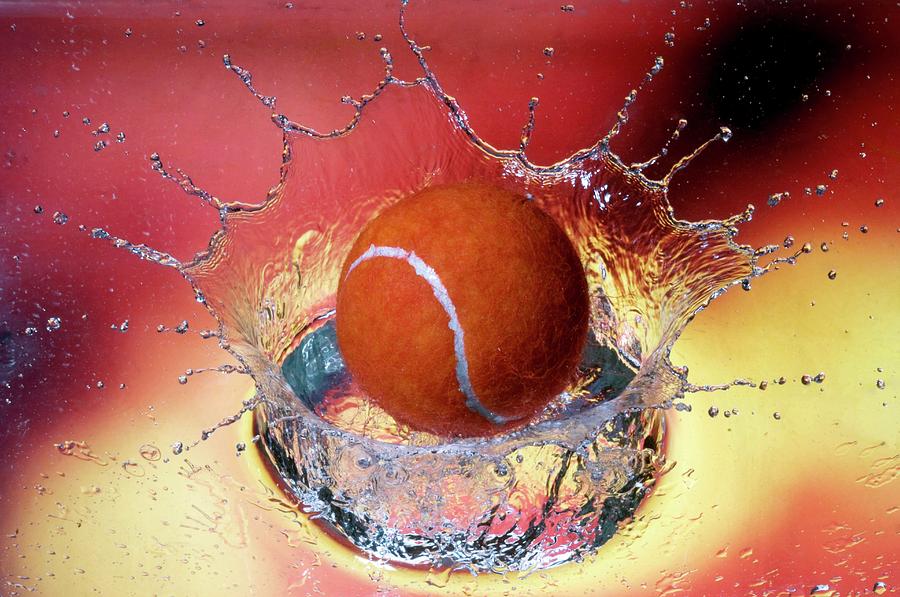 Tennis Ball And Splash Photograph by Dr. John Brackenbury/science Photo Library
