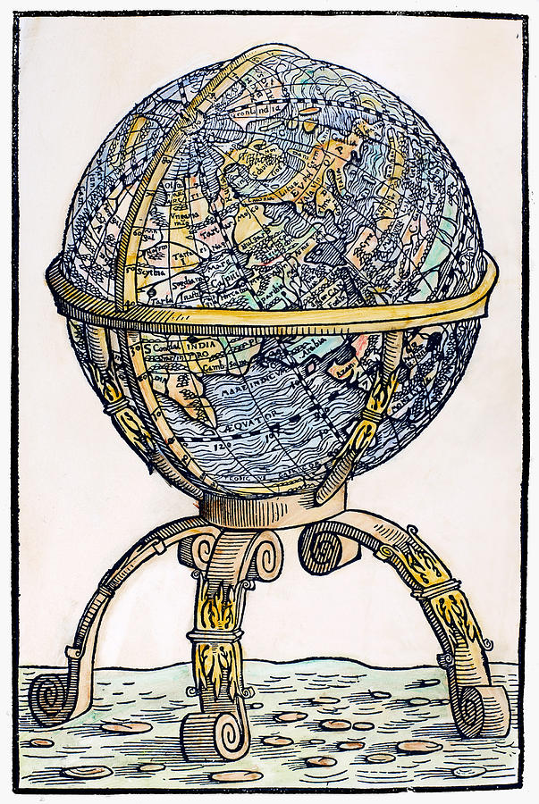 Terrestrial Globe, 1551 #1 Photograph by Granger