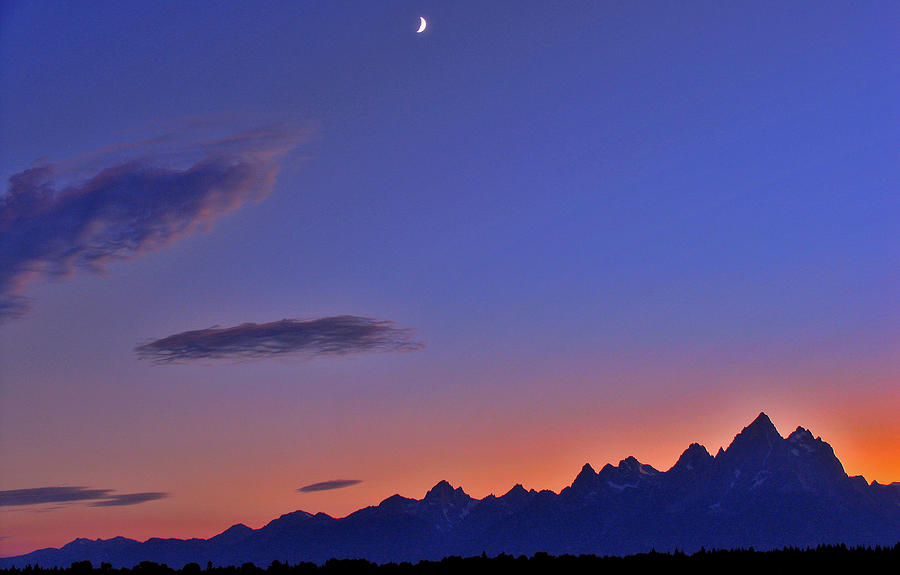 Sunset Photograph - Teton Silouette #1 by Scott Mahon