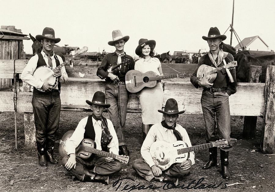 Guitar Photograph - Texas Outlaws Band #1 by Underwood Archives
