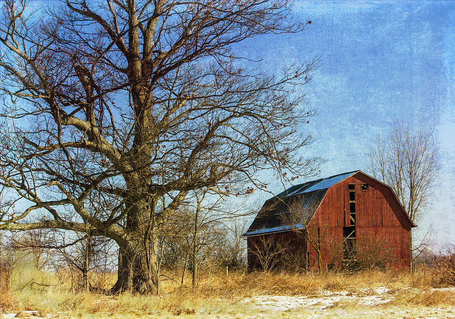 Textured Red Barn #2 Photograph by Kathleen Scanlan