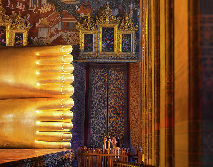 Thailand, Bangkok, Wat Pho, Reclining #1 Photograph by Shaun Egan