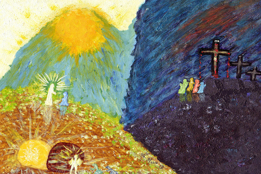 Easter Painting - Thank God For Good Friday And Easter Sunday #1 by Carl Deaville