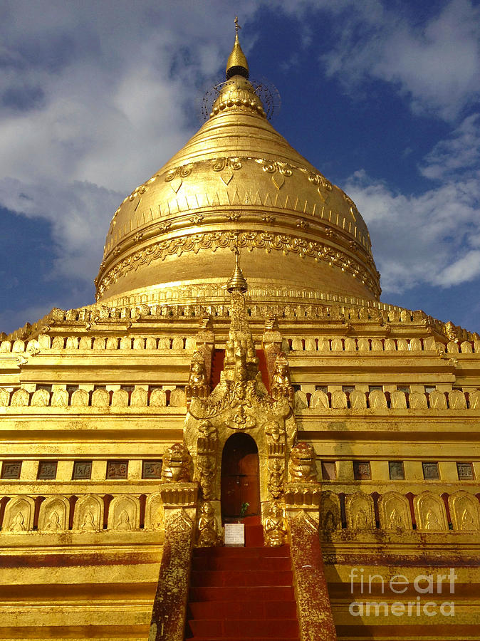 The 160 Feet High Gilded Dome Of The Shwezigon Pagoda In Nyaung Oo Near Bagan Photograph by PIXELS  XPOSED Ralph A Ledergerber Photography